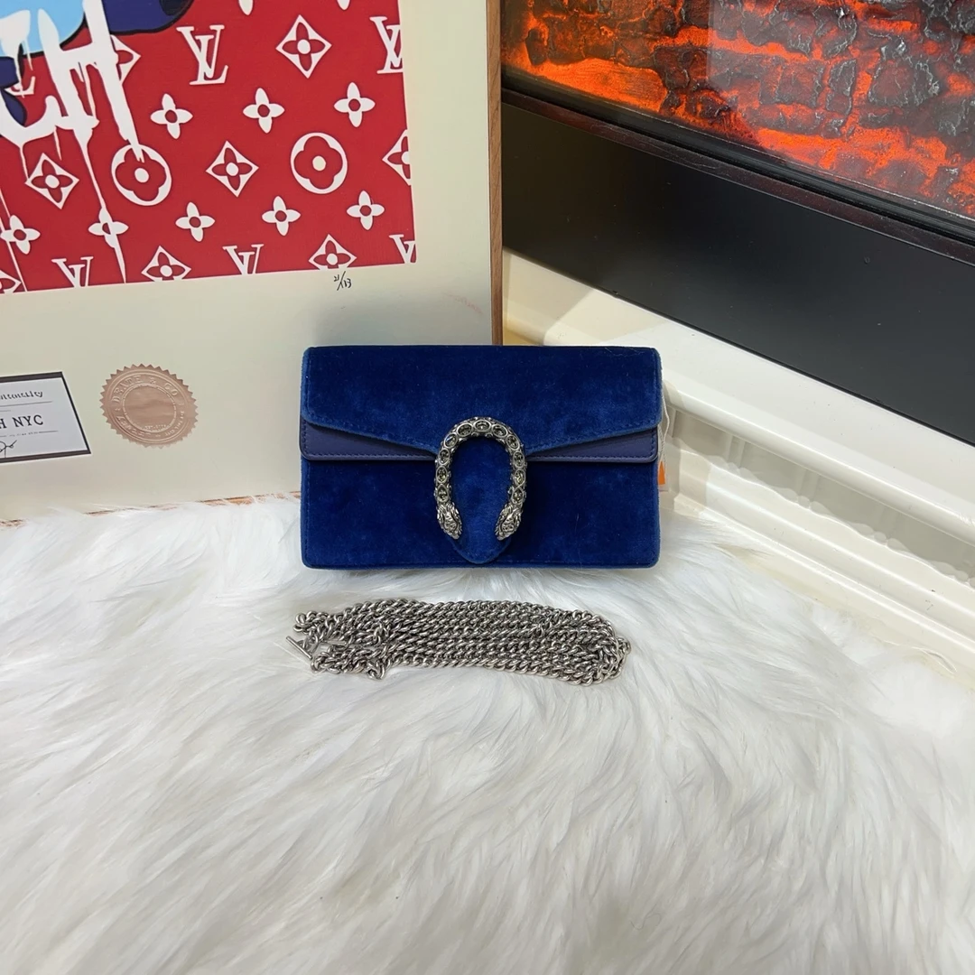 95新 GUCCI/古驰 古驰丝绒酒神mini斜挎包 cj2328