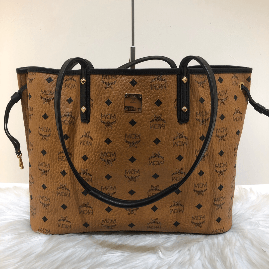 95新 MCM Mcm干邑色双面托特包a2652