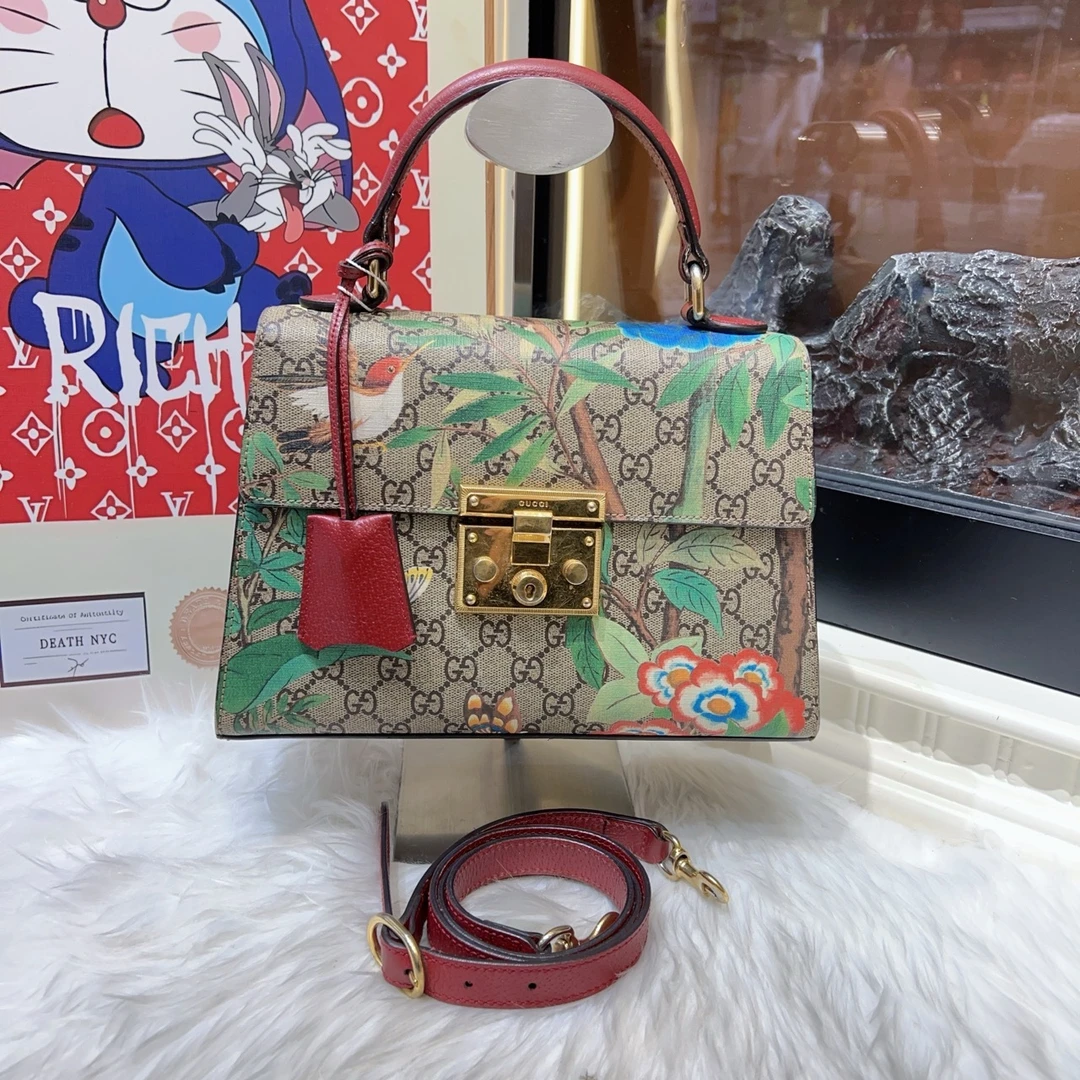 95新 GUCCI/古驰 gucci古驰花鸟padloc手提单肩包 a5506