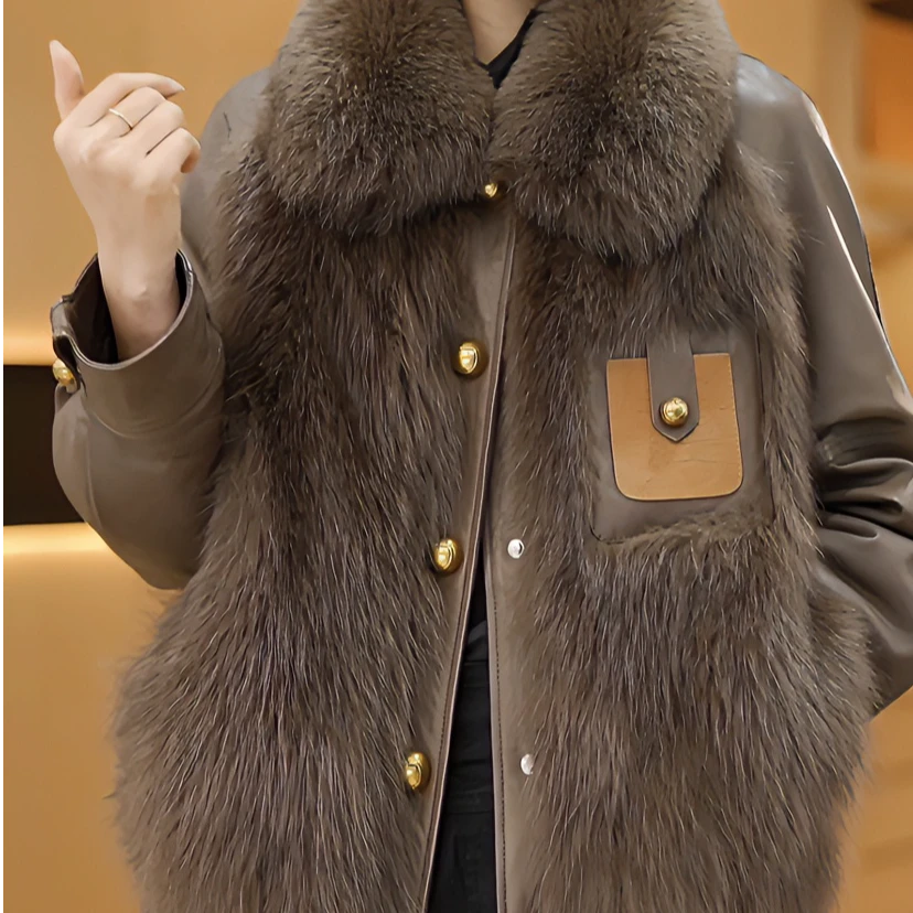 TT 爆款高级感时尚大毛领女短款气质轻奢百搭