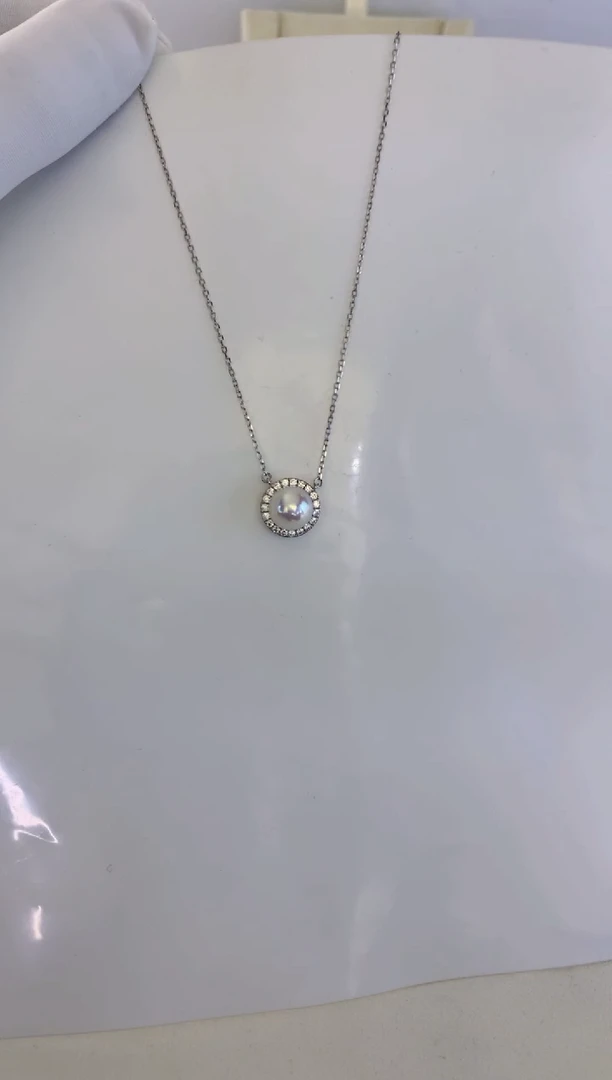 【闪购商品】海水珍珠颈饰银S925镶嵌 海水珍珠吊坠