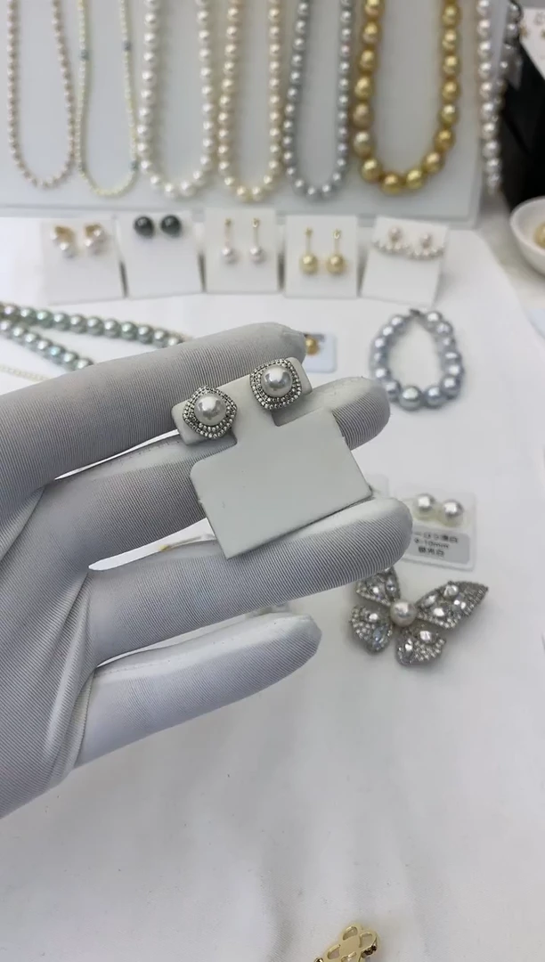 【闪购商品】海水珍珠耳饰银S925镶嵌海水珍珠  耳钉