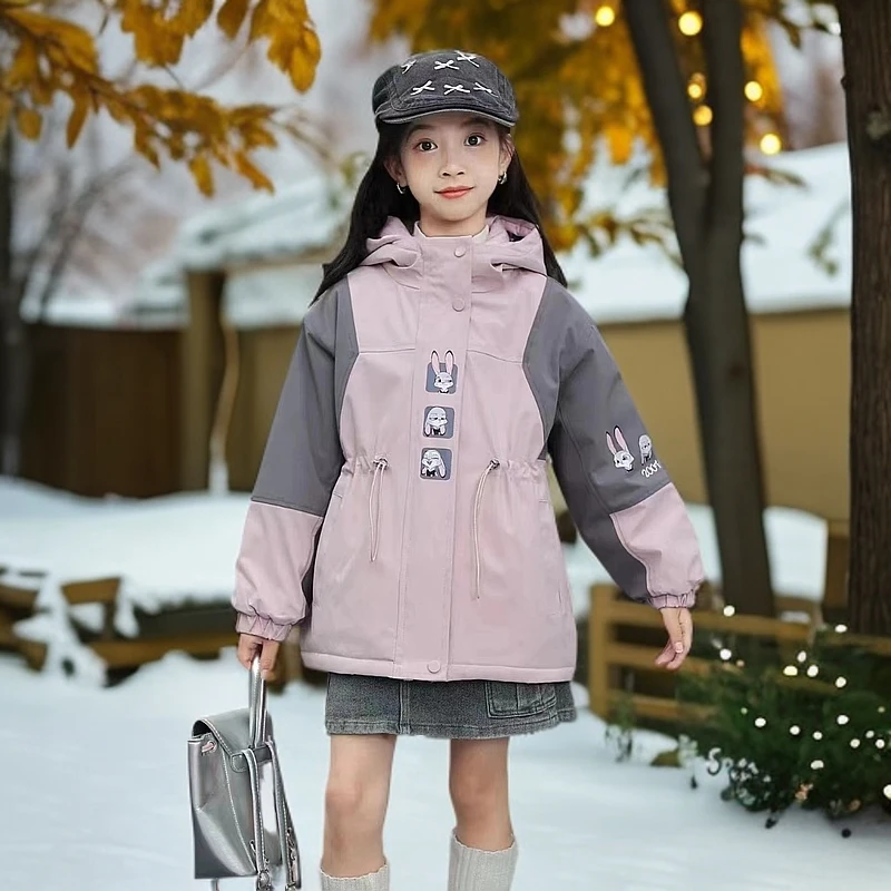 女童女孩女宝新款库洛米加绒加厚保暖棉衣棉服外套中童棉袄5316