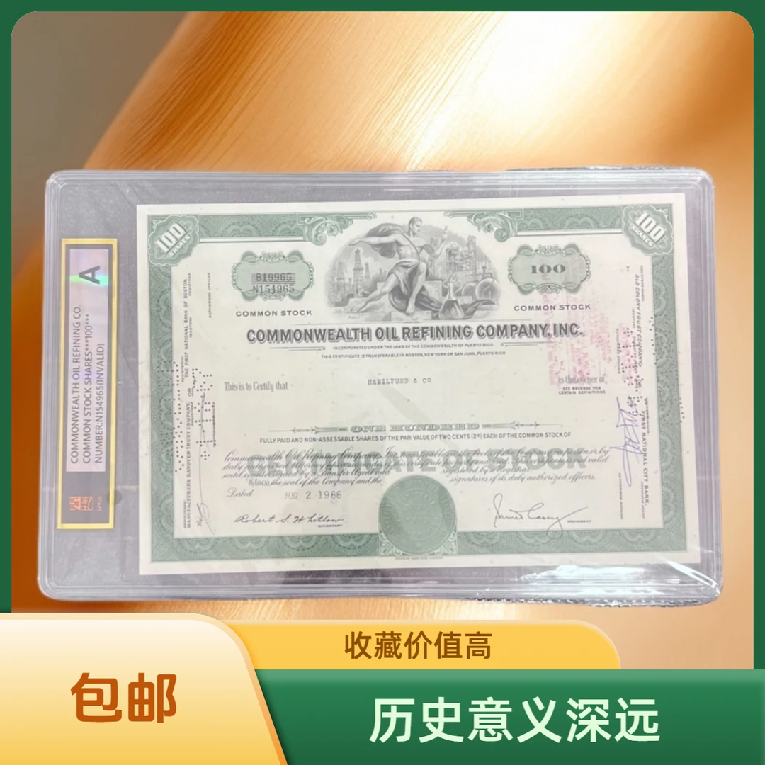非法定货币CNA金XX融公司纸质票证100股（已兑付）