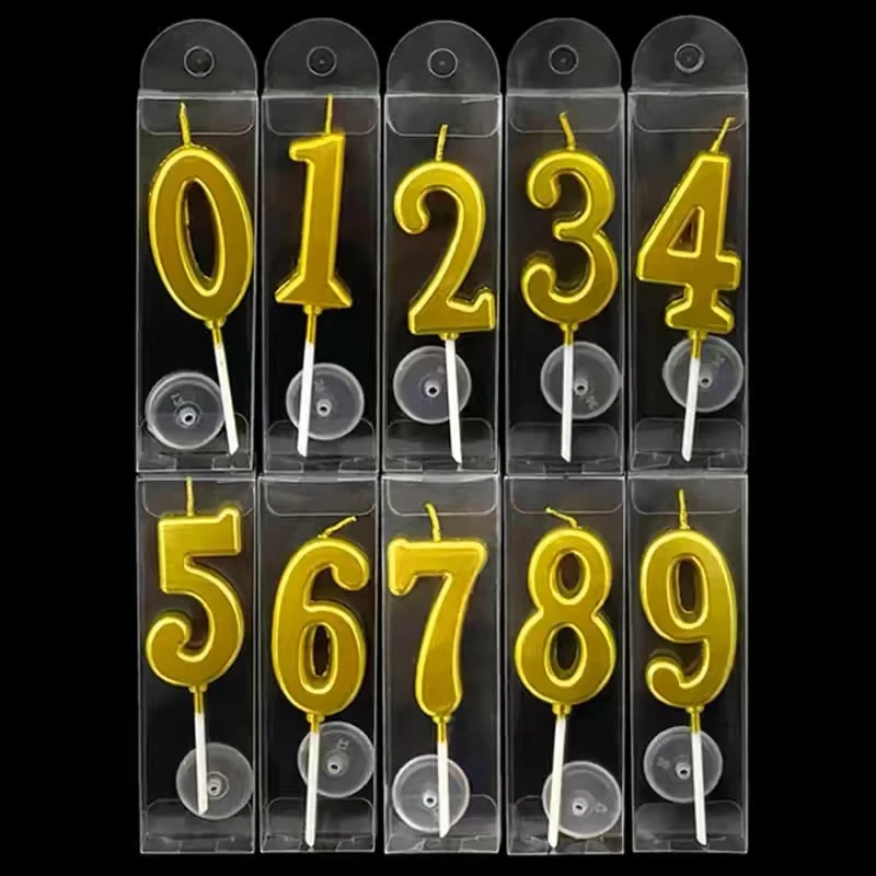 数字蜡烛独立包装金色数字蜡烛生日蛋糕蜡烛0到9数字蜡烛