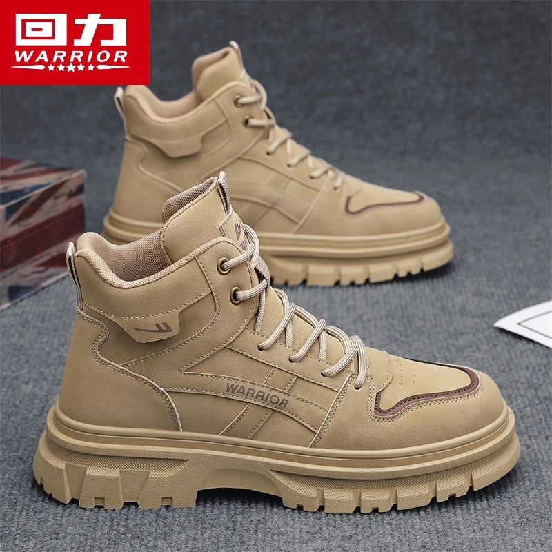 回力男鞋马丁靴夏季2025新款高帮户外登山工装鞋防水防滑劳保工地