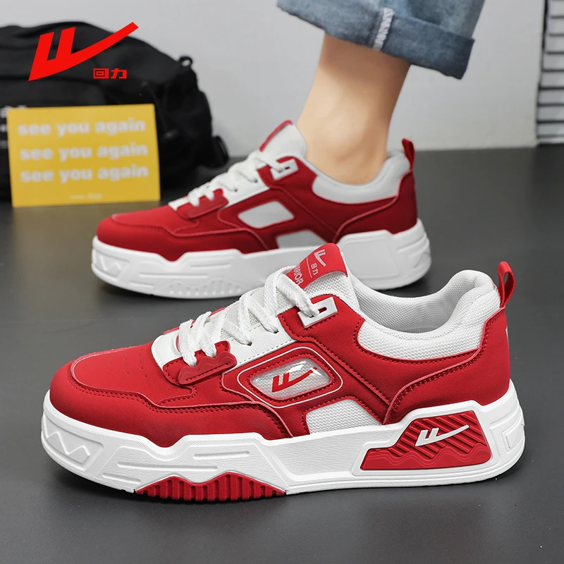 回力男鞋冬季透气2025新款百搭休闲平底板鞋原创小众设计面包潮鞋