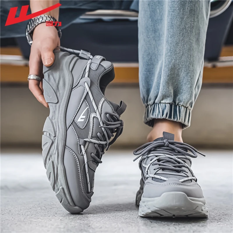 回力男鞋运动秋季2024新款网面休闲跑步青少年厚底老爹鞋港风潮鞋