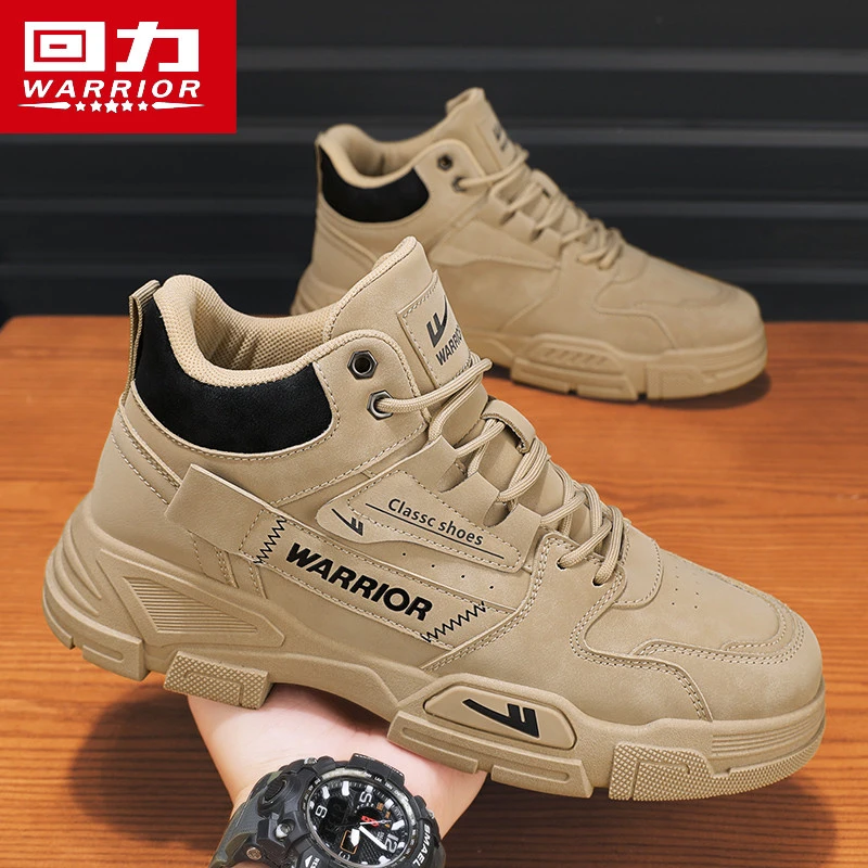 回力男鞋马丁靴冬季高帮2024新款工装鞋劳保增高防滑休闲登山潮鞋