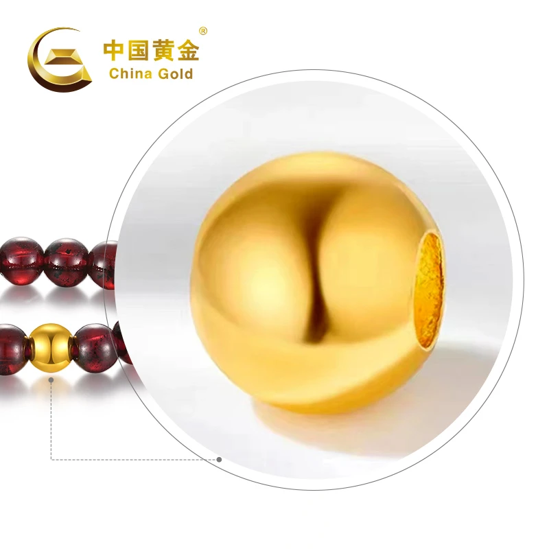 China Gold/中国黄金足金镶嵌石榴石戒指精美时尚送妈妈0.03g 99