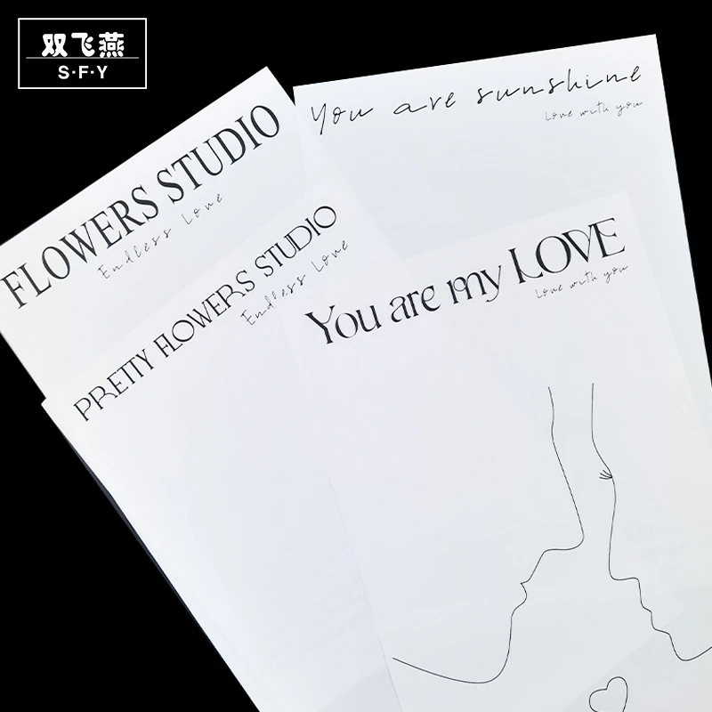 【5包】简约网红纸鲜花包装纸520七夕情人节爆款英文纸一岁一花纸
