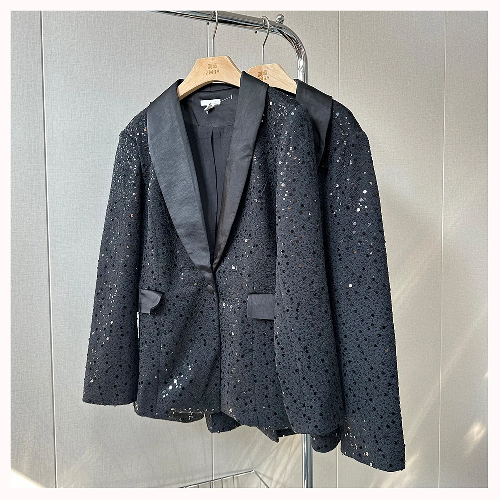 ML11384  春季新款宽松女士休闲时尚亮片休闲外套