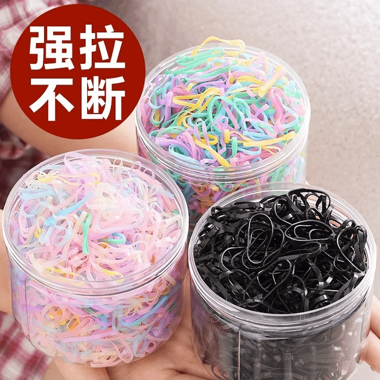 【500只装】儿童一次性橡皮筋女童宝宝扎头发黑色小发圈不伤发发饰