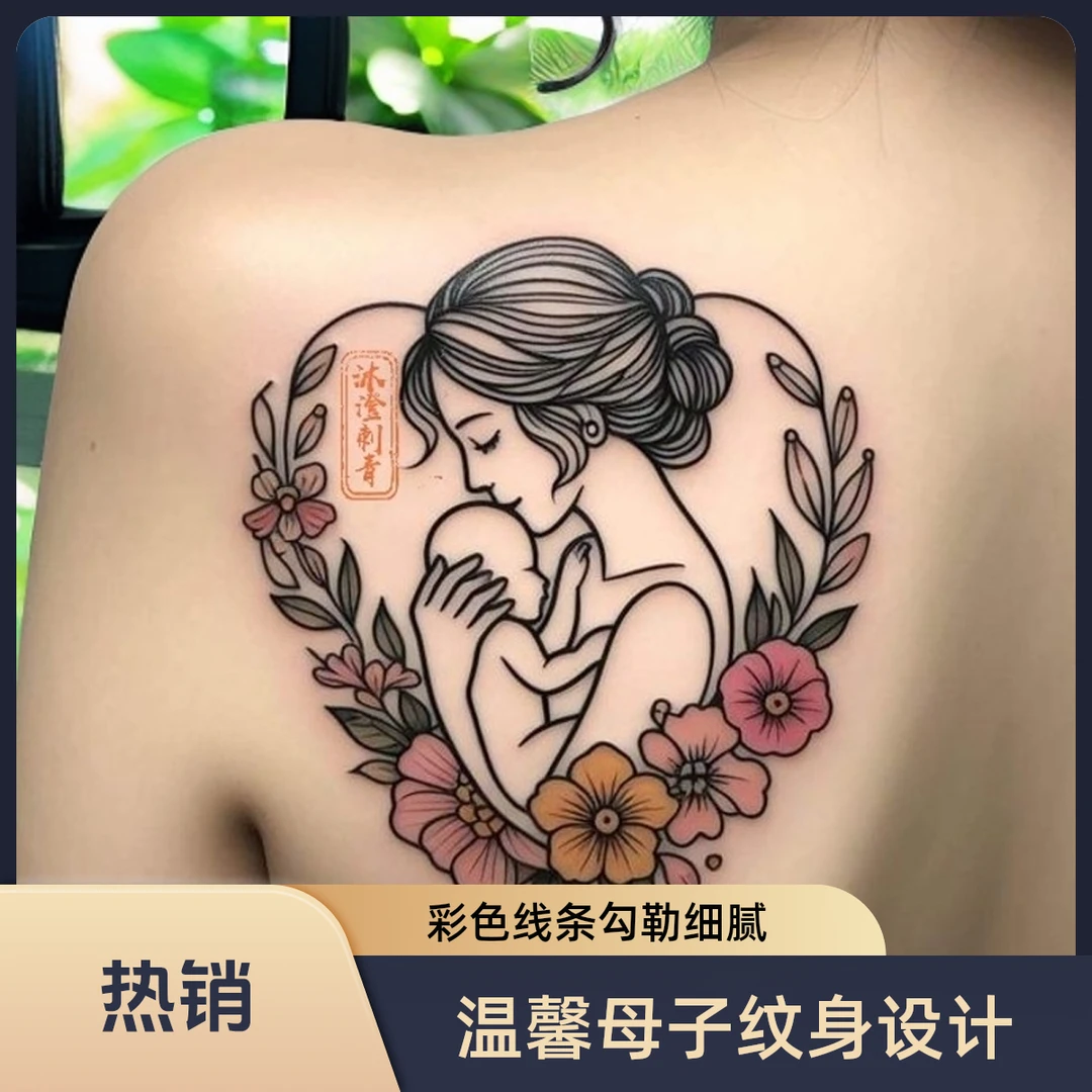 成都沐澄刺青纹身 亲子纹身 简笔画纹身 纹身遮盖设计 刺青花臂满