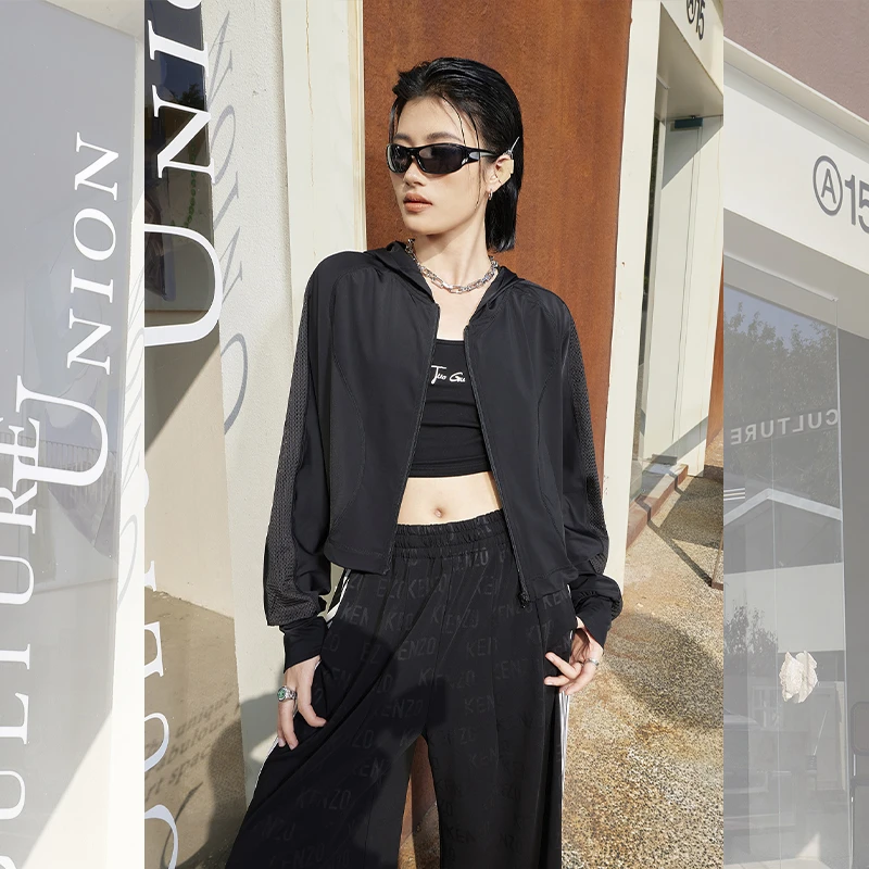 夏季上衣开衫宽松健身运动时尚速干女外套休闲c40246