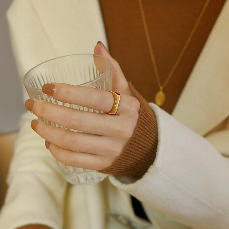 钛钢戒指 不掉色简约几何棱角设计戒指