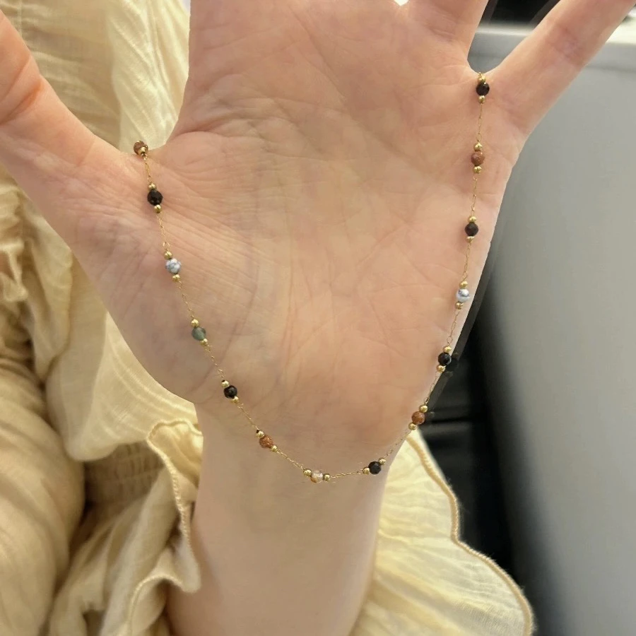 钛钢项链 不掉色甜美减龄彩色珠珠项链轻奢高级感灵动锁骨链A412