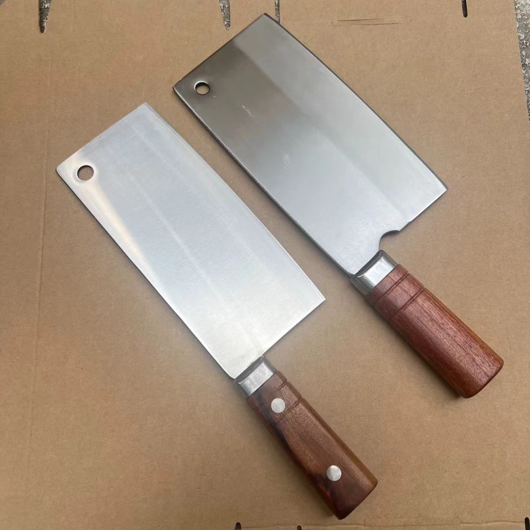 抛光2+4锻打锋利超快轴承钢锻打厨房快刀家用锤纹刀具纯手工两用