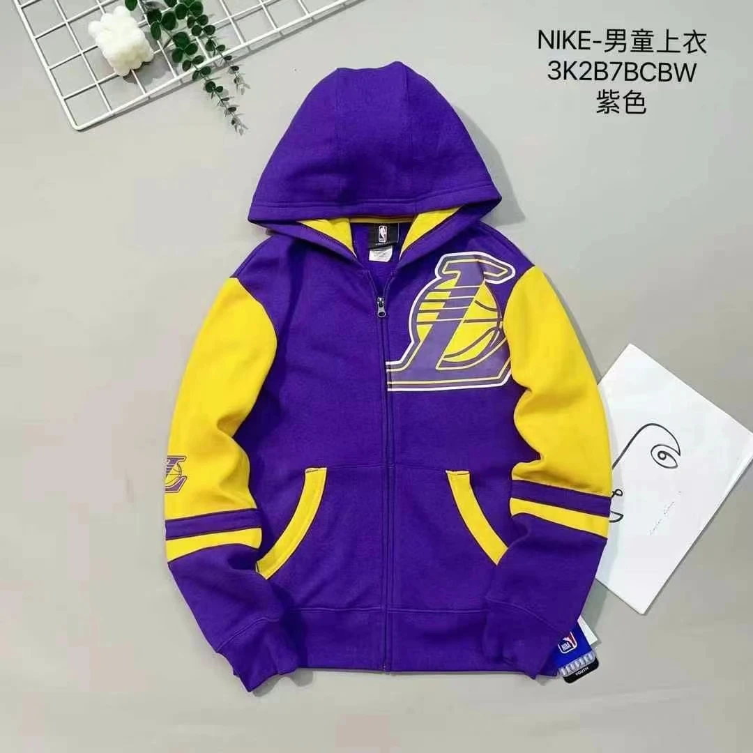 NBA联盟款湖人队中童加绒外套