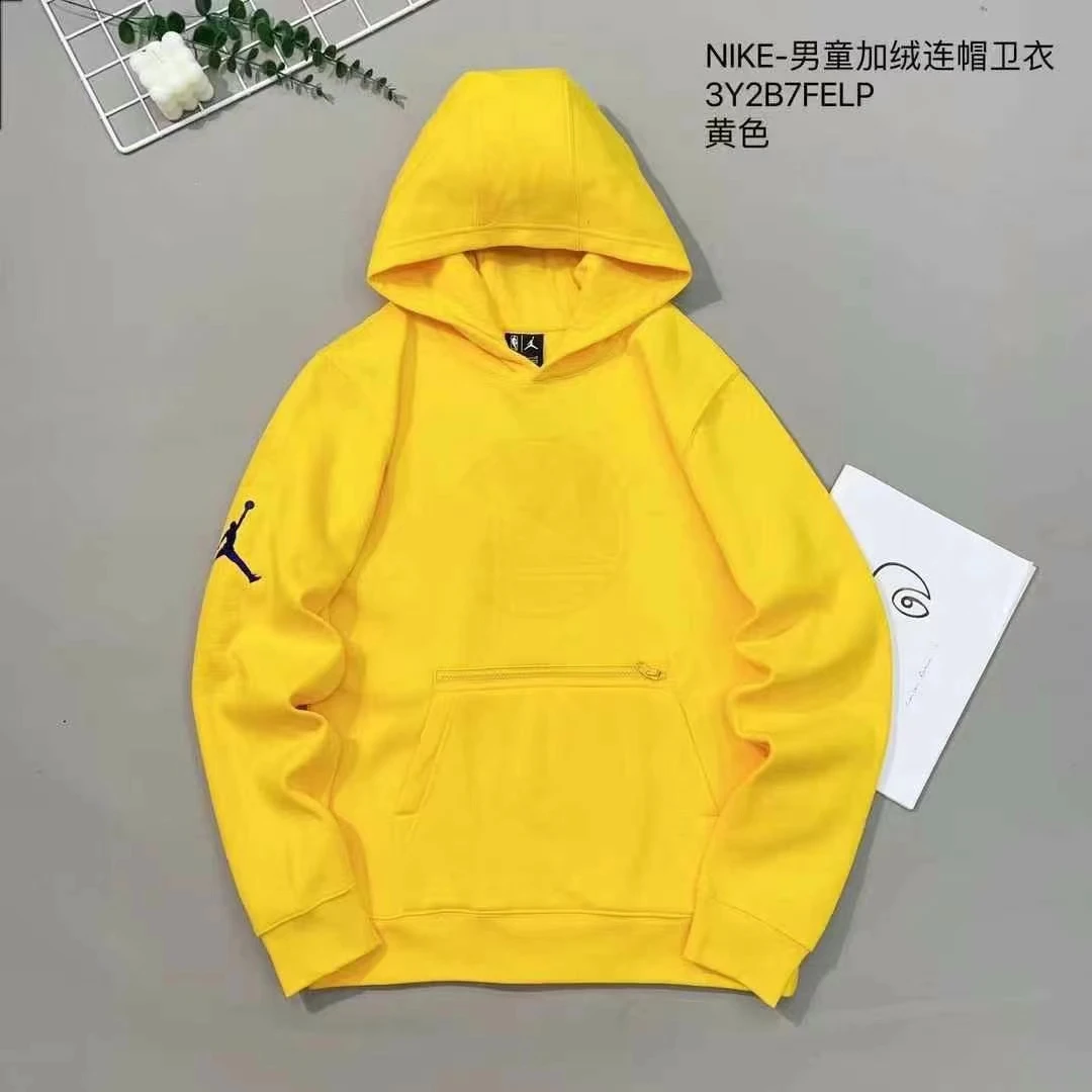 aj加绒中大童连帽卫衣