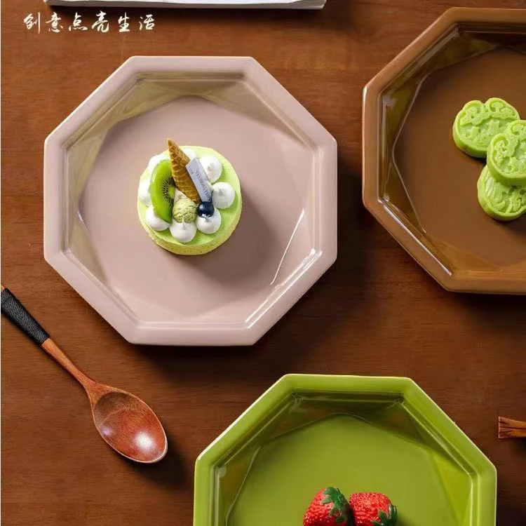 陶乐记创意钻石盘菜盘陶瓷餐盘点心盘小吃碟沙拉盘子水果盘汤盘