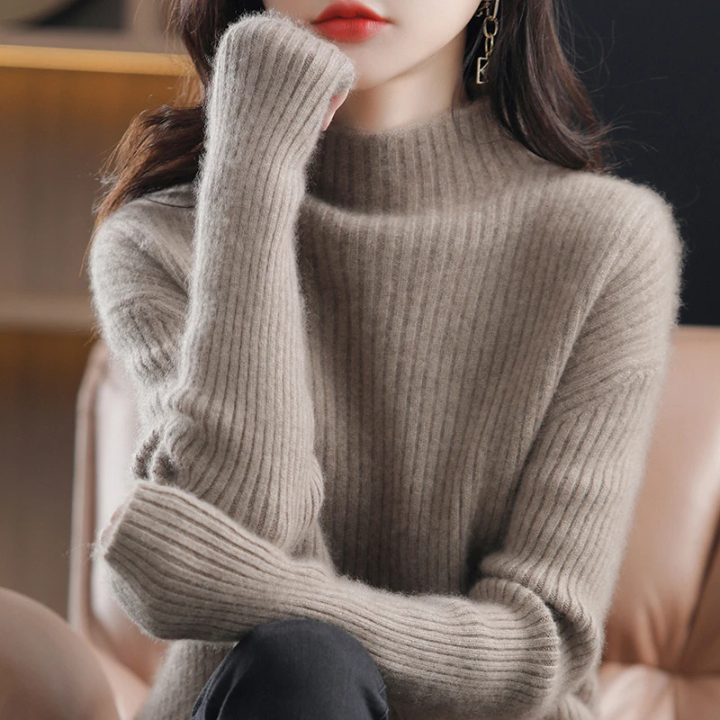 半高领毛衣女秋冬2025年新款冬季针织衫上衣加厚慵懒风打底衫内搭