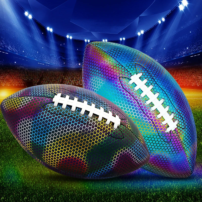 工厂批发橄榄球机缝美式比赛6号反光夜光9号PU英式橄榄球厂家定制