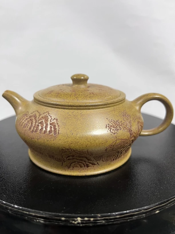 原矿紫砂观山柴烧紫砂壶  曼殊