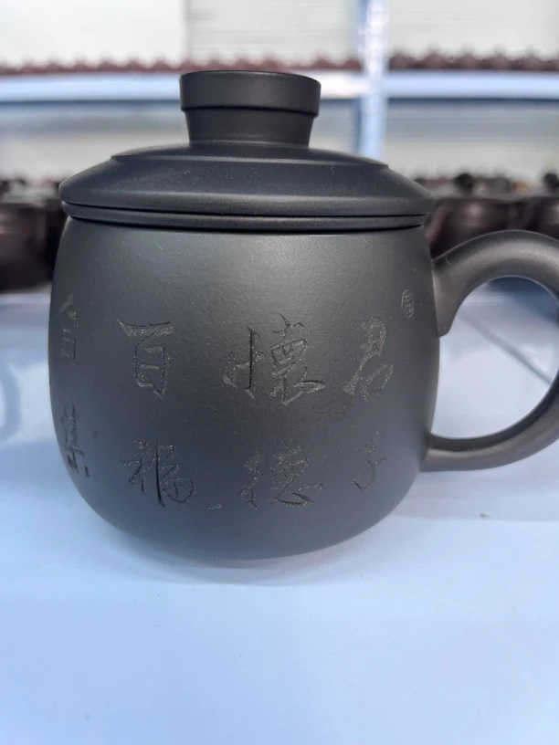 原矿紫砂全手工石黄三件套大容量