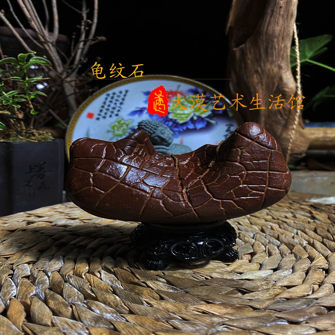 原石桌面摆件精品龟纹石书房装饰摆设玄关创意