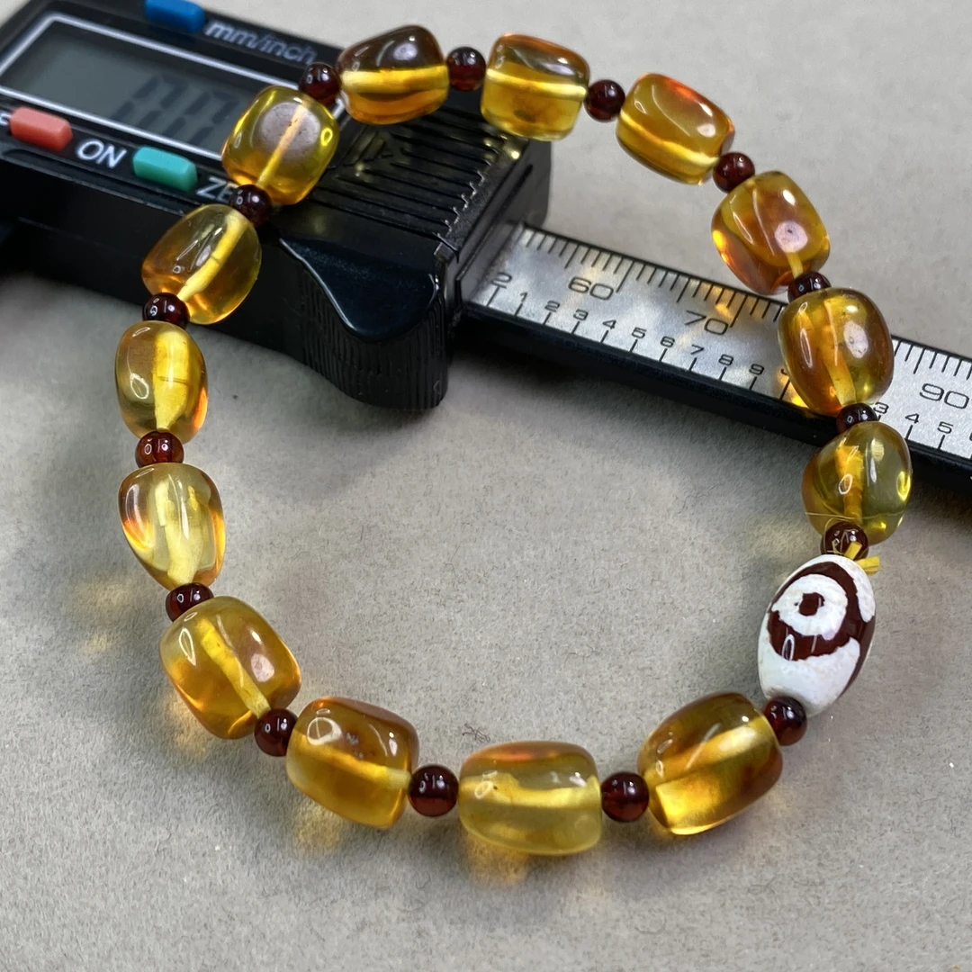 粉丝浮力!金珀随形裸石手串!尺寸约8.5mm!(多样性发货)