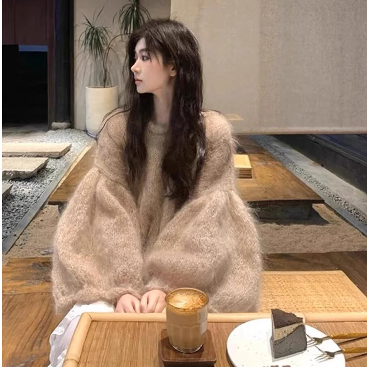 一字领女2025秋冬新款毛衣奶fufu甜美可爱软萌慵懒遮肉洋气上衣