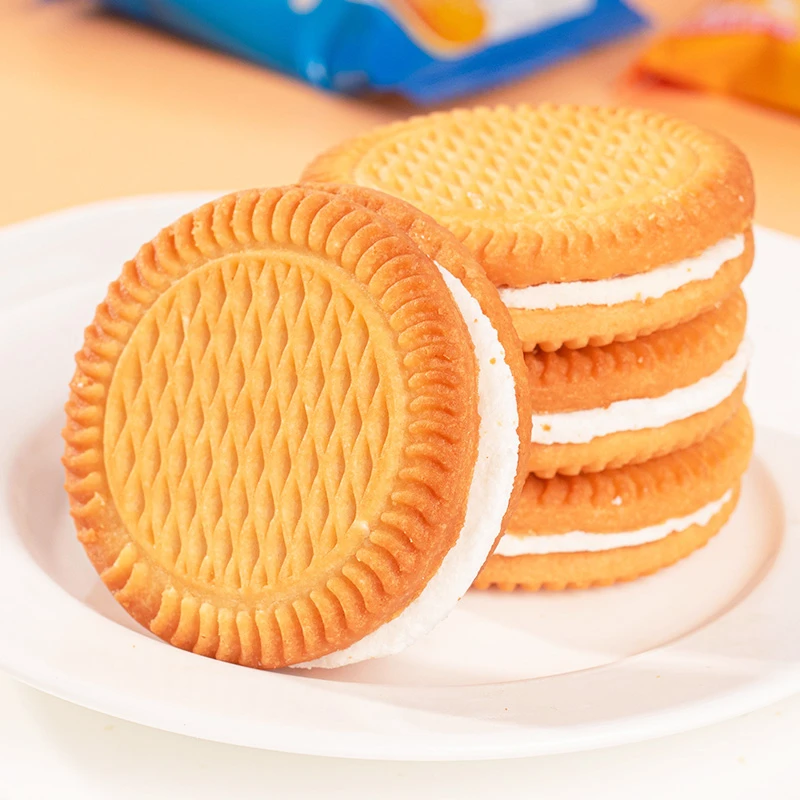 【发一斤】牛奶夹心饼干老式果酱香蕉夹心饼干批发小包装