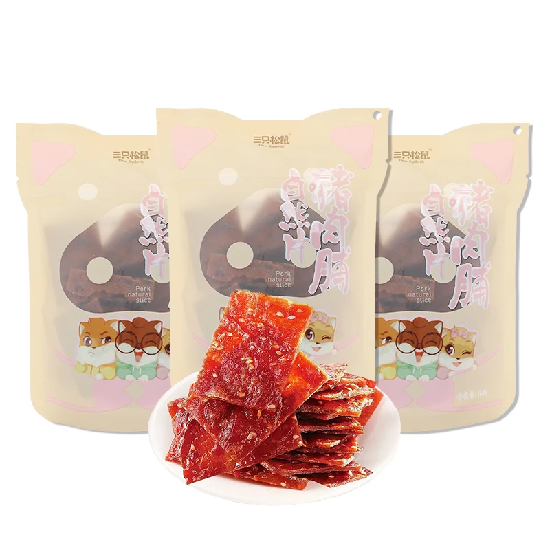 三只松鼠猪肉脯150g/袋自然片肉干休闲原味肉片解馋小吃肉食零食