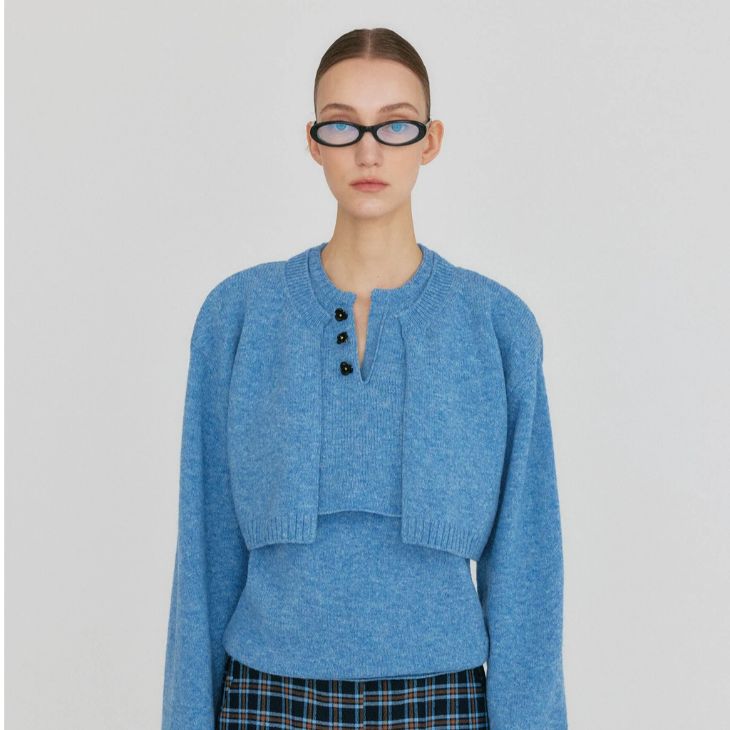 EENK 设计师品牌【output】中短款廓形针织开衫