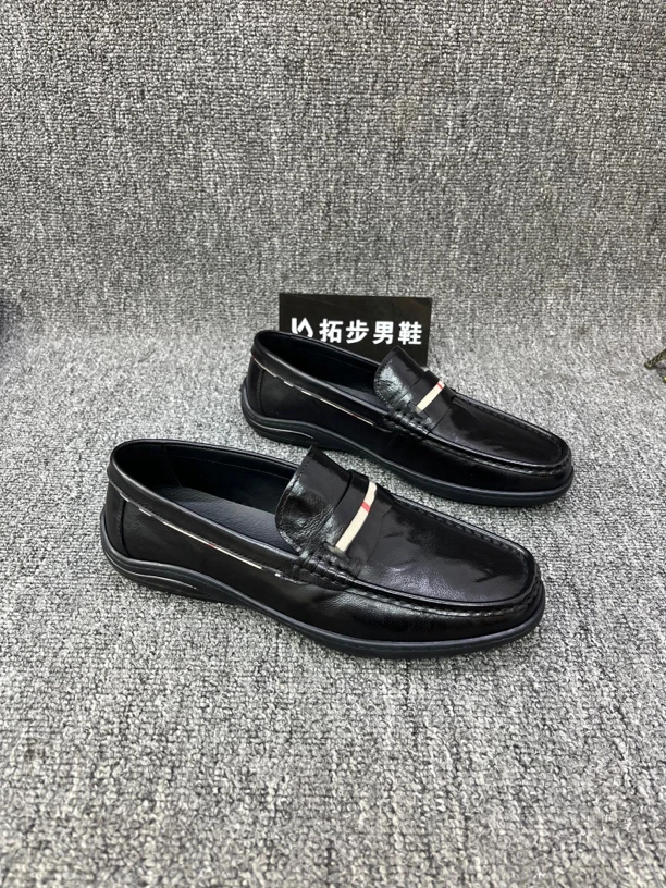 欧洲站头层牛皮豆豆潮男鞋 8090-1