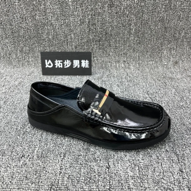 欧洲站牛漆皮豆豆潮男鞋 740-16