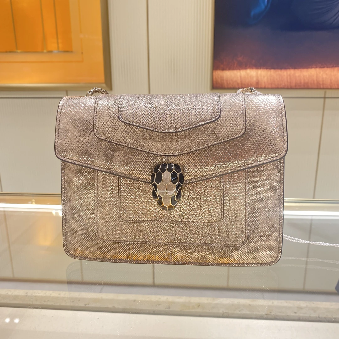 全新未使用 BVLGARI/宝格丽 宝格丽水蛇皮链条包