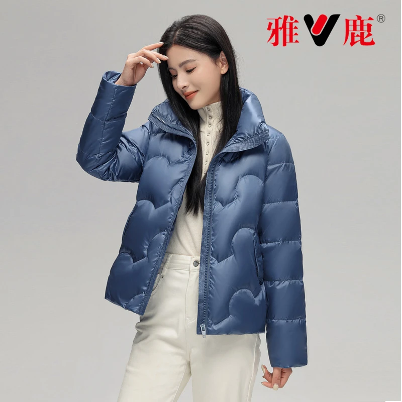 V/雅鹿YH501X00540短款羽绒服反季羽绒服小个子百搭立领减龄外套