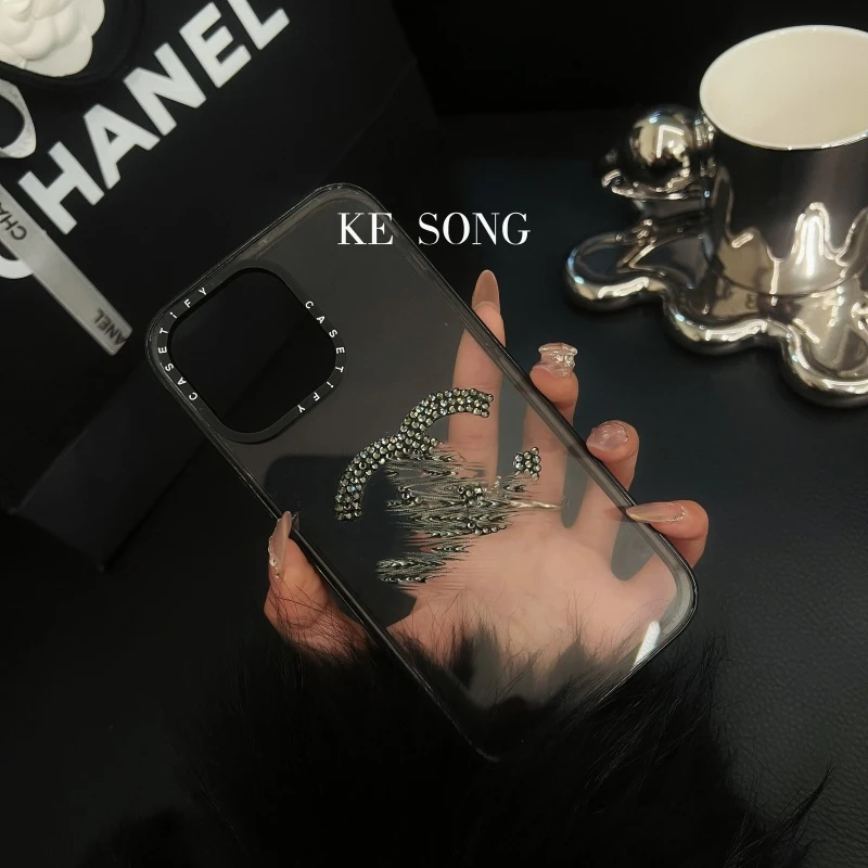 高定手工点钻潮牌全包亚克力适用苹果16promax轻奢15pro同款1413