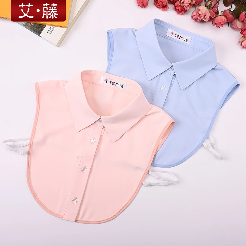 艾藤百搭雪纺职业假领子女衬衣假衣领内搭打底节约领时尚丁达尔风