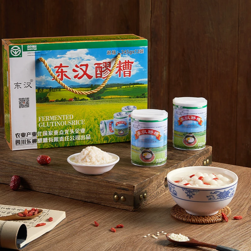 东汉醪糟礼盒245g*12罐 四川大竹特产易拉罐装米酒酿造香甜酒酿