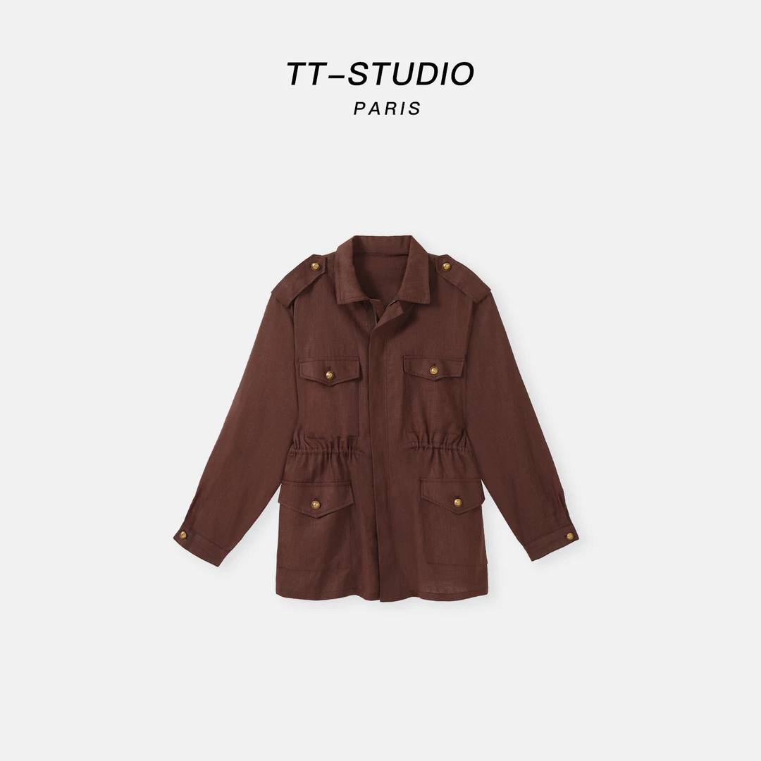 MCOMINILIVES①「旅行者」L*P100%亚麻复古猎装风衣外套TT-S2408149