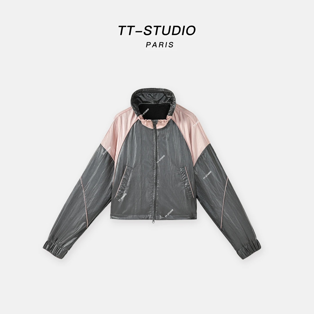 MCOMINILIVES①「雾感」2024春秋新款休闲防风拼接短款外套女TTW-199