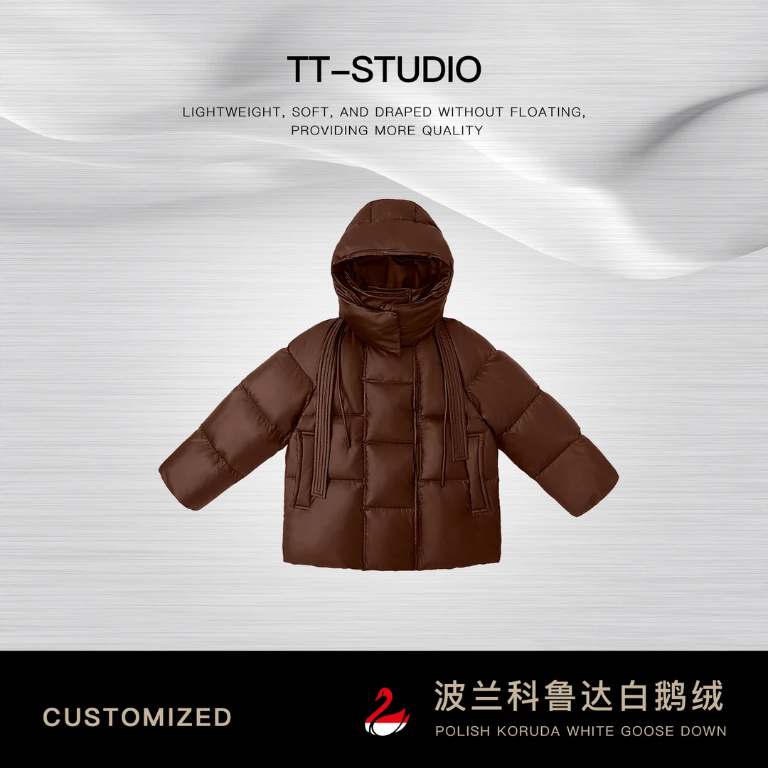 TT【黑钻科鲁达】波兰科鲁达90白鹅绒云朵连帽羽绒服女TT-HG1021