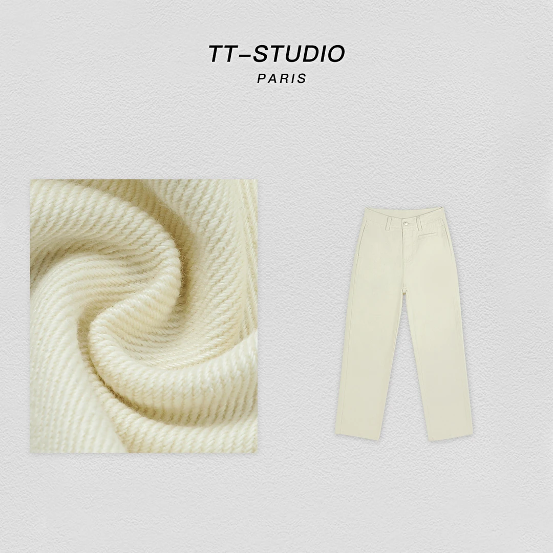 MCOMINILIVES【原牛】夏季新款纯色休闲百搭牛仔裤TT24LK66448