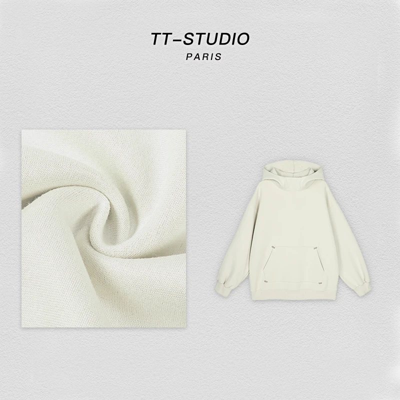 MCOMINILIVES「飘雪」秋冬连帽插肩袖休闲宽松上衣白色卫衣TTW-003