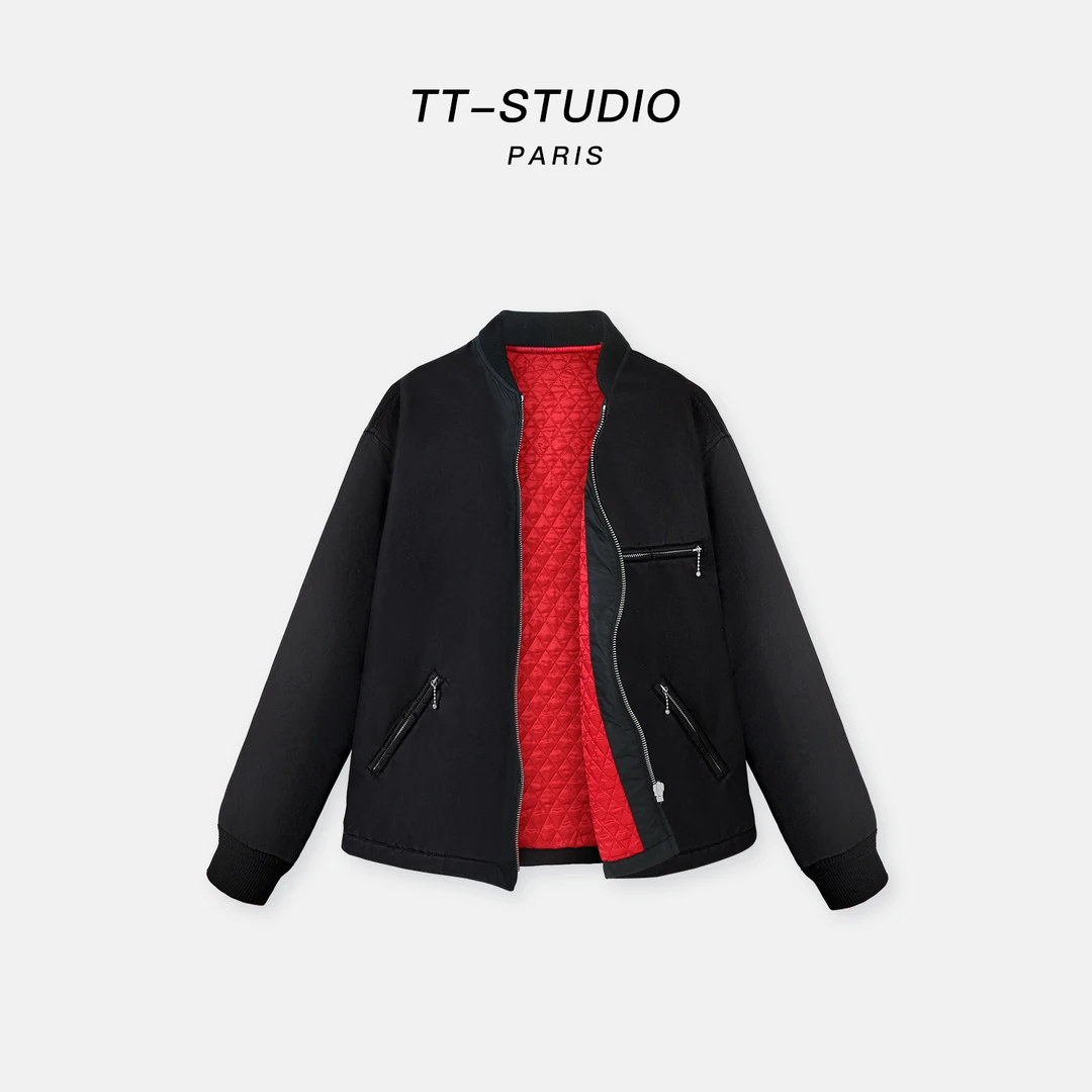 MCOMINILIVES「双面马6」简约休闲两面穿长袖夹棉外套TT-W1028