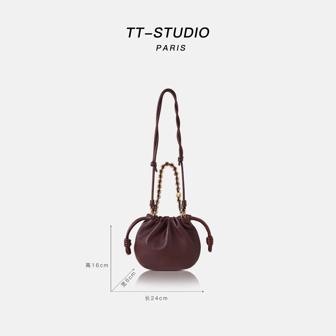 MCOMINILIVES羊皮+牛皮时尚百搭休闲女士单肩斜跨水桶包TT-RS456