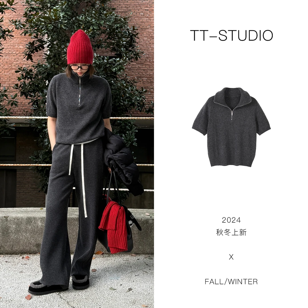 MCOMINILIVES「毛衣」100%美丽诺绵羊毛纯色针织毛衣TT-WX6933